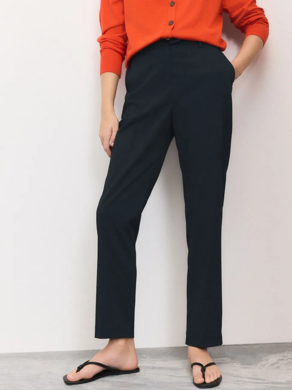 Marineblauw - Op maat gesneden smalle broek