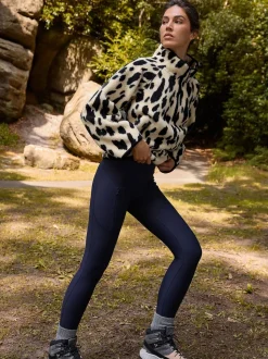 Marineblauw - Outdoor legging met fleecevoering en warme handgreep