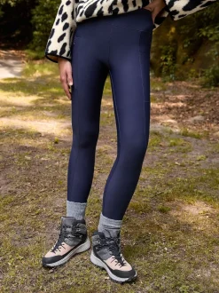 Marineblauw - Outdoor legging met fleecevoering en warme handgreep