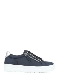 Marineblauw - Pavers sneakers met plateauzool en dikke zool