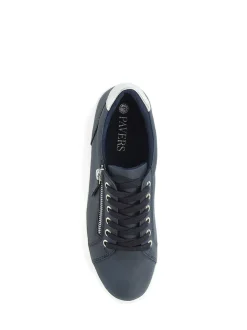 Marineblauw - Pavers sneakers met plateauzool en dikke zool