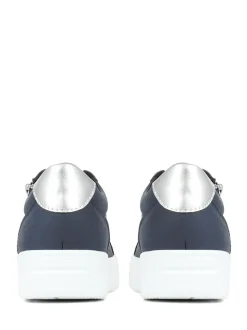Marineblauw - Pavers sneakers met plateauzool en dikke zool