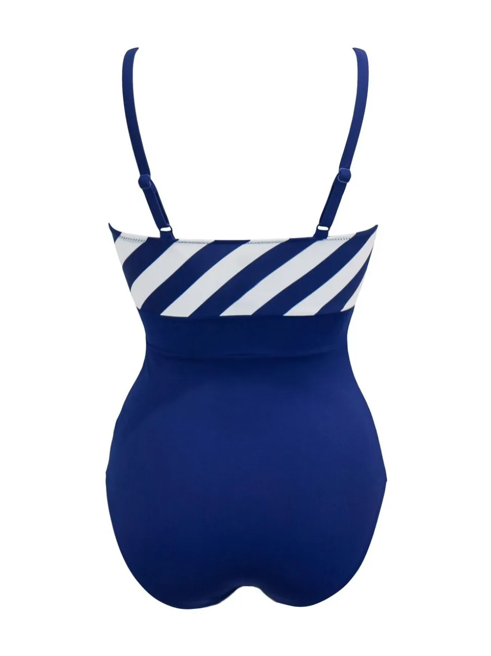 Marineblauw - Pour Moi - Hoogsluitend ondersteunend badpak met V-hals