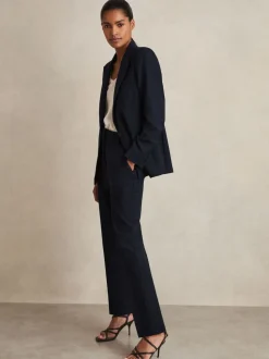 Marineblauw - Reiss Gabi slim-fit kostuumbroek