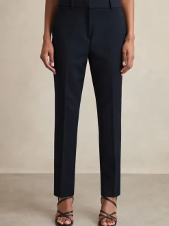 Marineblauw - Reiss Gabi slim-fit kostuumbroek