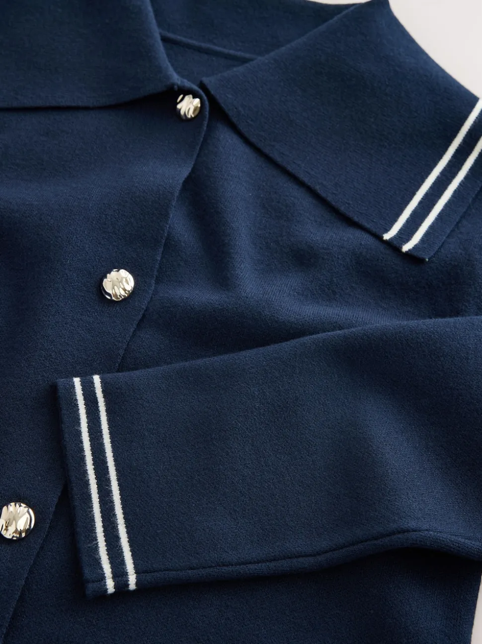 Marineblauw - Sailor Collar Cardigan