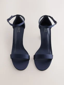 Marineblauw - Sandalen met blokhak