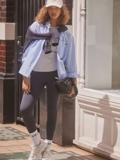 Marineblauw - self. Legging met hoge taille