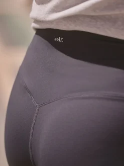 Marineblauw - self. Legging met hoge taille