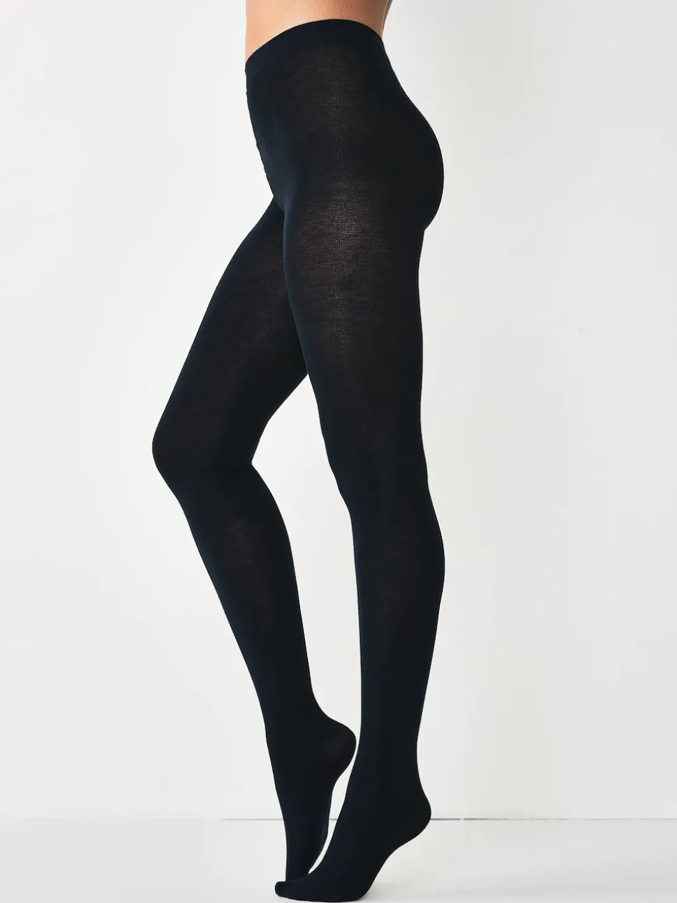 Marineblauw - Set van 2 gebreide panty's met warme handgreep