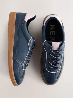 Marineblauw - Sneaker met veters