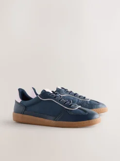 Marineblauw - Sneaker met veters