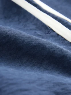 Marineblauw - Sportshort met contrasterende Streep