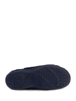 Marineblauw - Totes - Isotoner Popcorn Turnover pantoffels met open neus voor dames