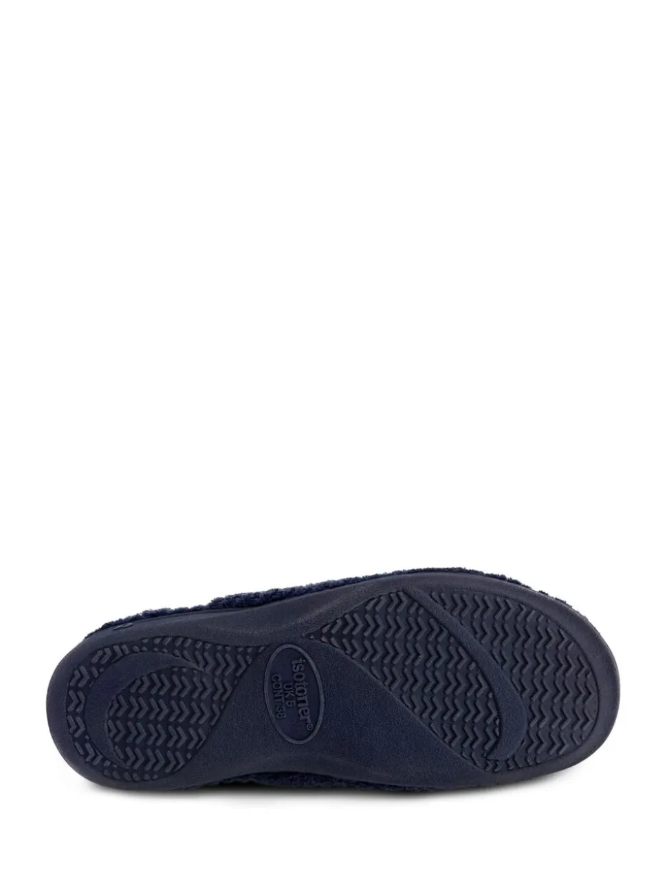 Marineblauw - Totes - Isotoner Popcorn Turnover pantoffels met open neus voor dames