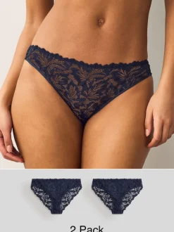 Marineblauw - Ultimate Comfort kanten slip verpakking van 2
