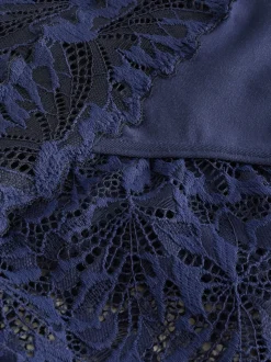 Marineblauw - Ultimate Comfort kanten slip verpakking van 2