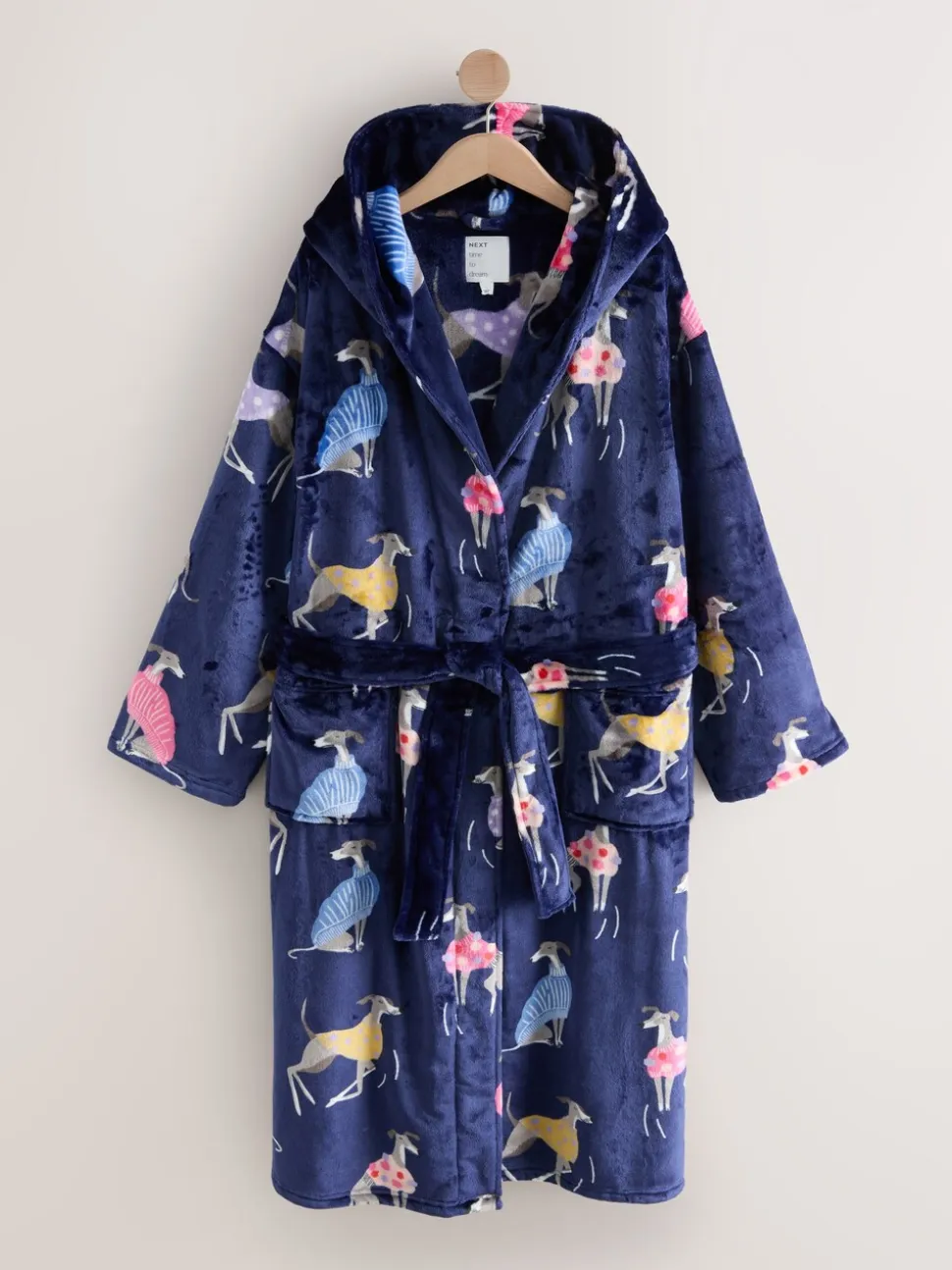 Marineblauw - Whippet-badjas