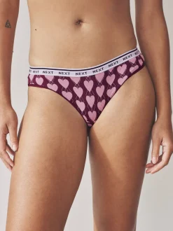 Marineblauw argyle ruit - 4 Katoenen slipjes met logotailleband