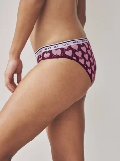Marineblauw argyle ruit - 4 Katoenen slipjes met logotailleband