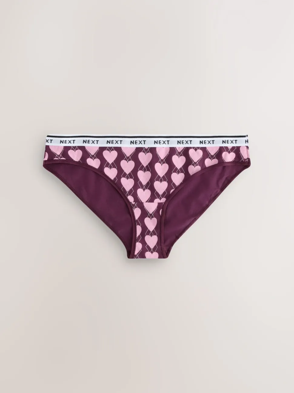 Marineblauw argyle ruit - 4 Katoenen slipjes met logotailleband