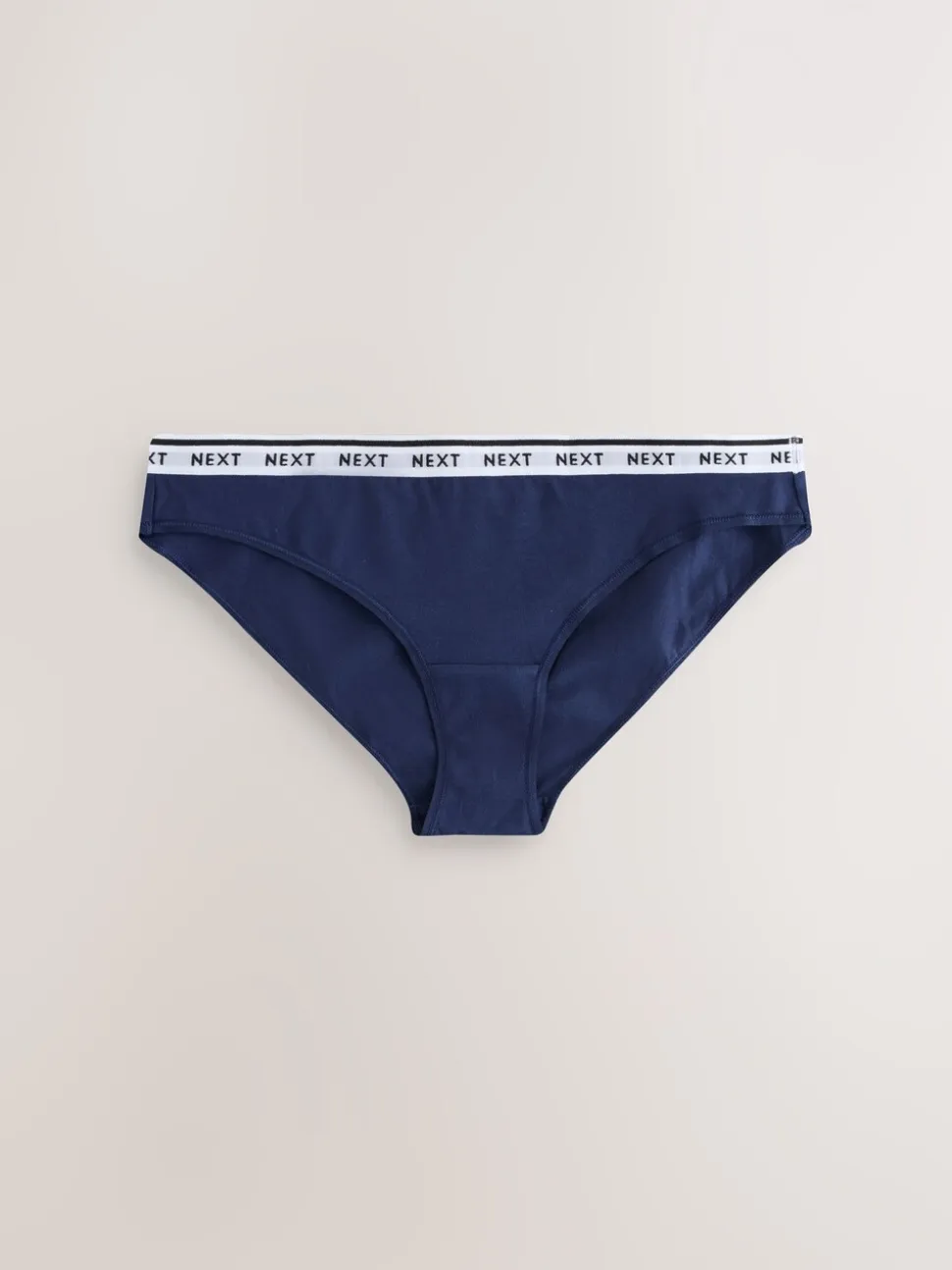 Marineblauw argyle ruit - 4 Katoenen slipjes met logotailleband
