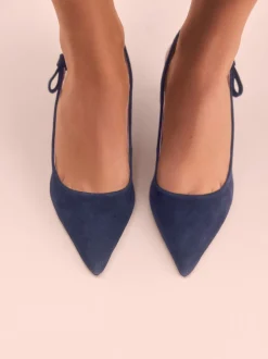 Marineblauw en leer - Tabitha Simmons x Next Dela Slingback Puntige Hakken