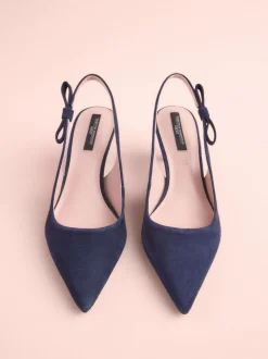Marineblauw en leer - Tabitha Simmons x Next Dela Slingback Puntige Hakken