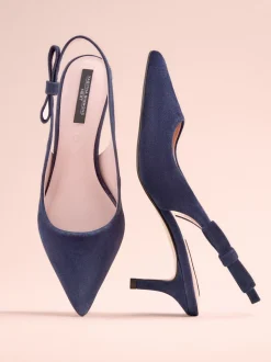 Marineblauw en leer - Tabitha Simmons x Next Dela Slingback Puntige Hakken