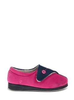 Marineblauw Framboos - Pavers - Damespantoffels met klittenbandsluiting en ant-statische zool