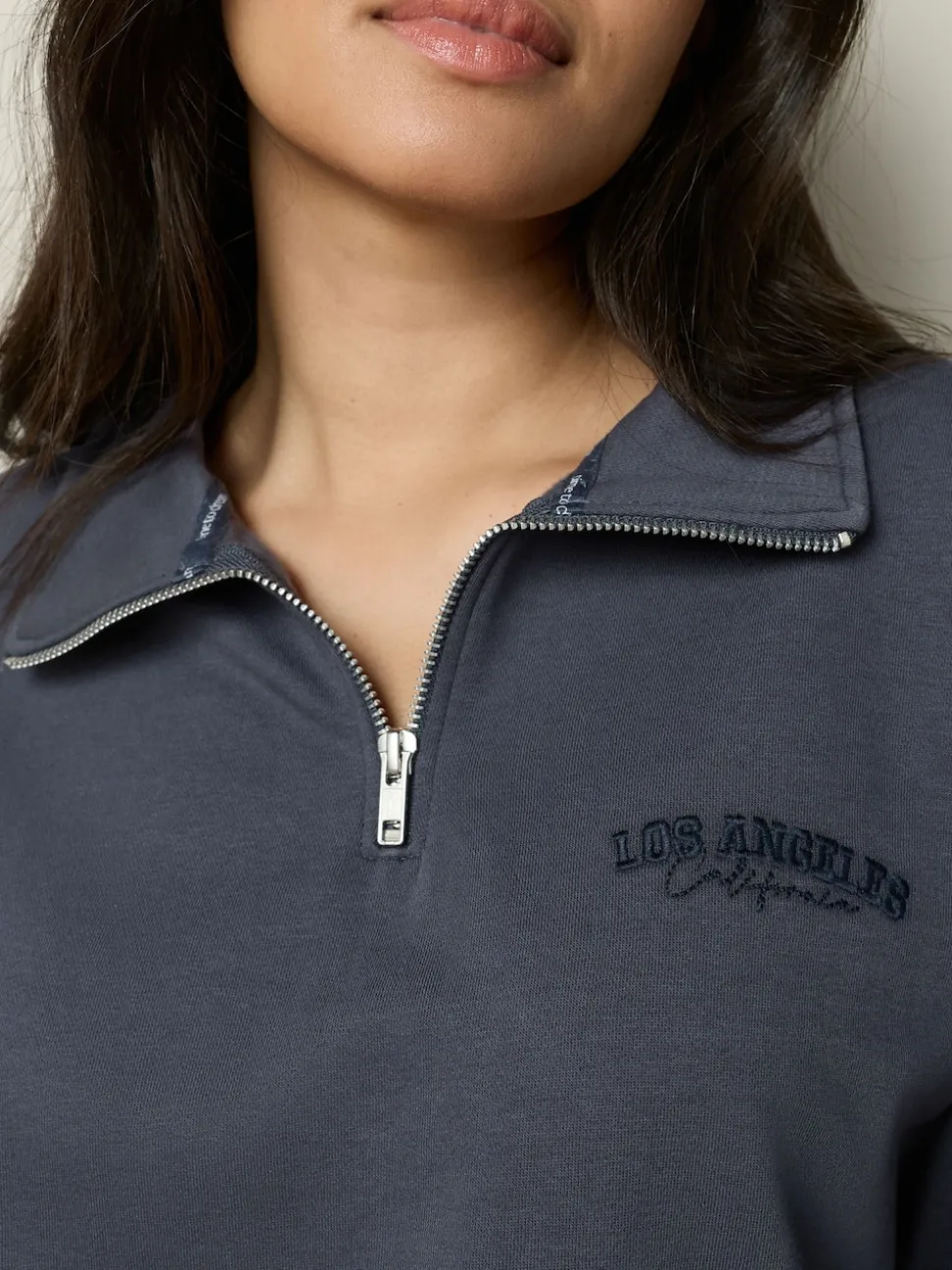Marineblauw gestreept - Half Zip Sweatshirt and Flannel Pyjamas Set