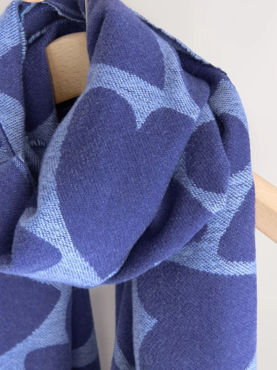 Marineblauw hartenprint - Halfzware sjaal