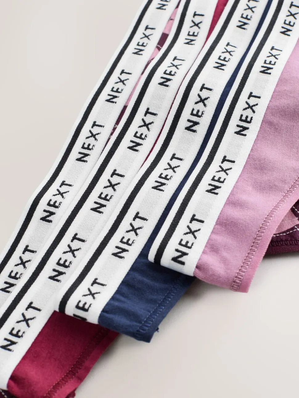 Marineblauw met Argyle - 4 Katoenen slipjes met logotailleband
