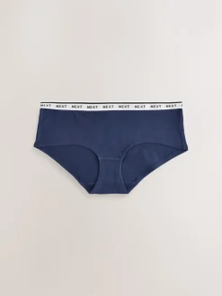 Marineblauw met Argyle - 4 Katoenen slipjes met logotailleband