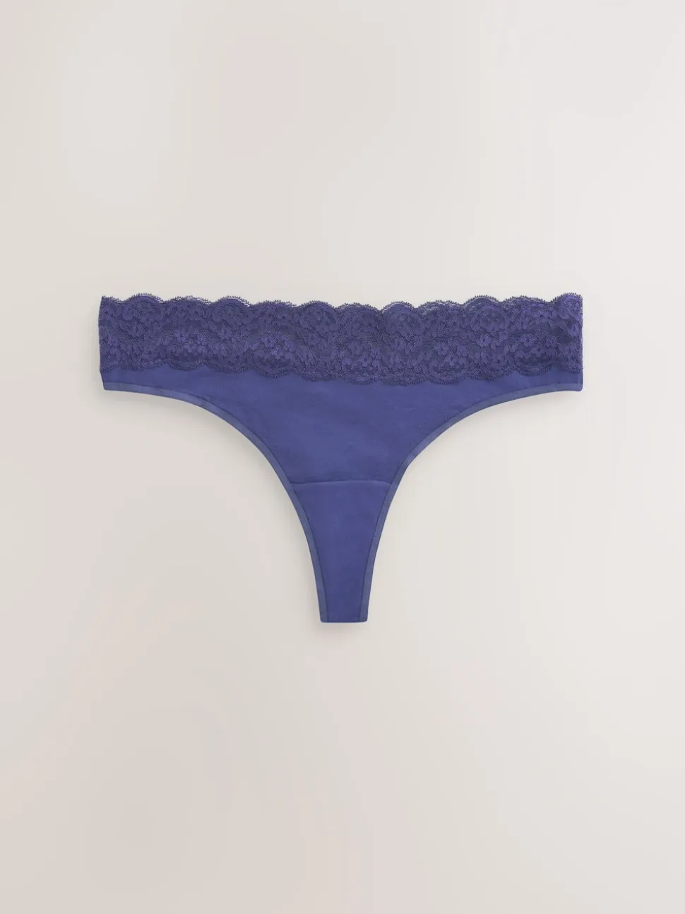 Marineblauw met paisleymotief - Katoenen kanten slipjes 4 stuks