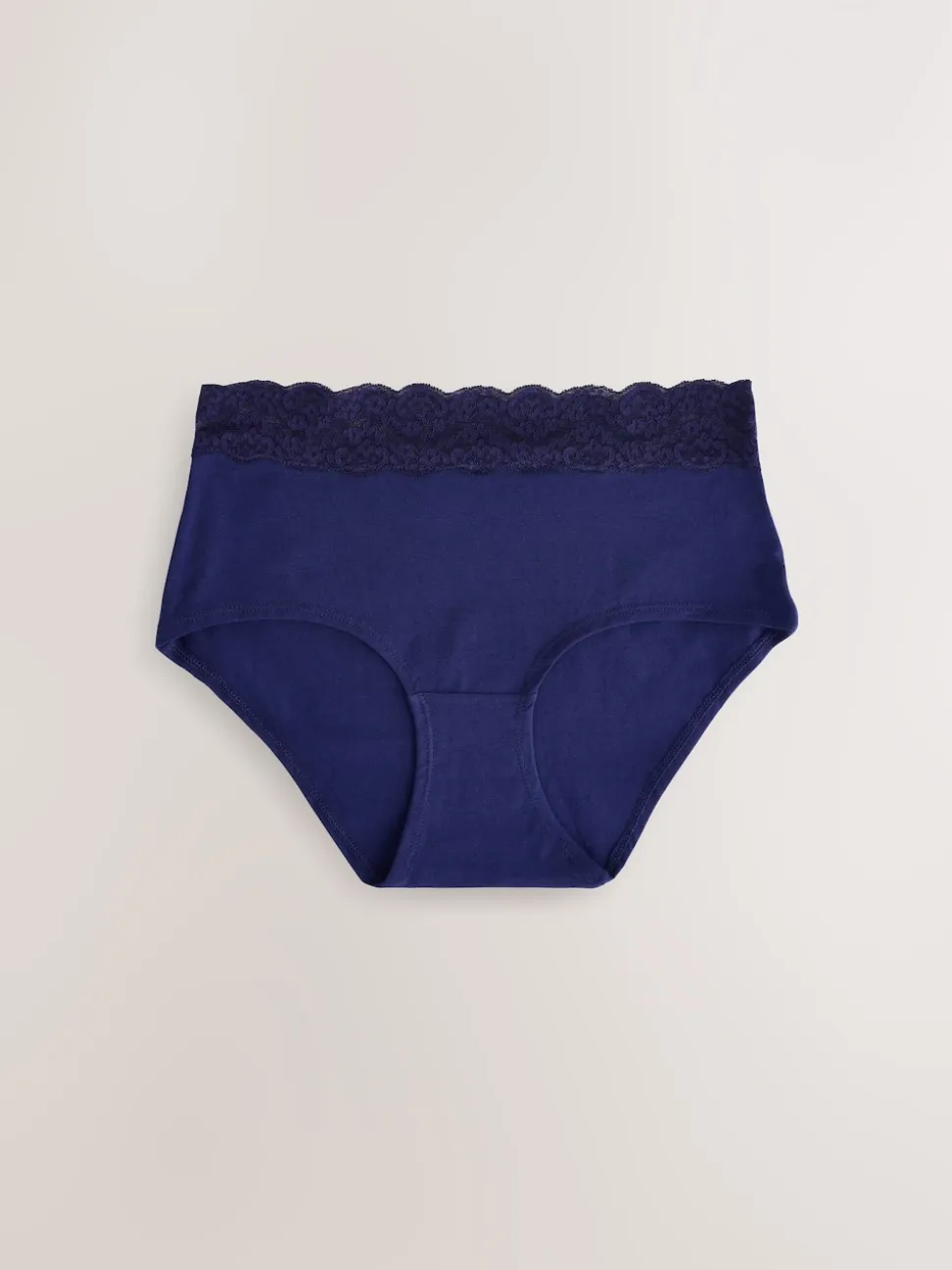 Marineblauw met paisleymotief - Katoenen kanten slipjes 4 stuks