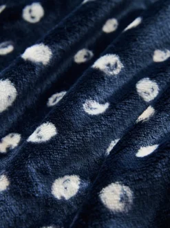 Marineblauw met stippen - Superzachte kamerjas