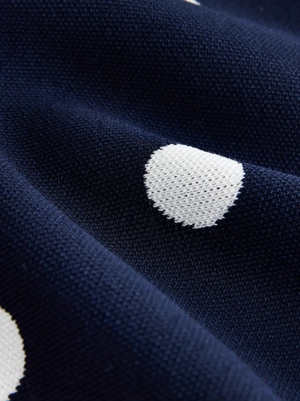 Marineblauw met stippen - Smart Knit Collared Zip-Up Jacket