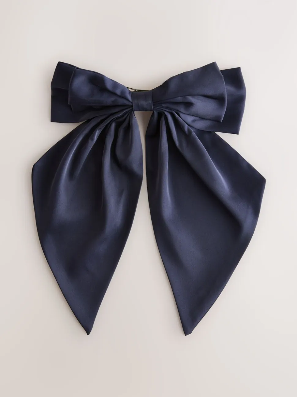 Marineblauw satijn - Haarspeld met strik