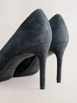 Marineblauw suède - Leren mid-court pumps