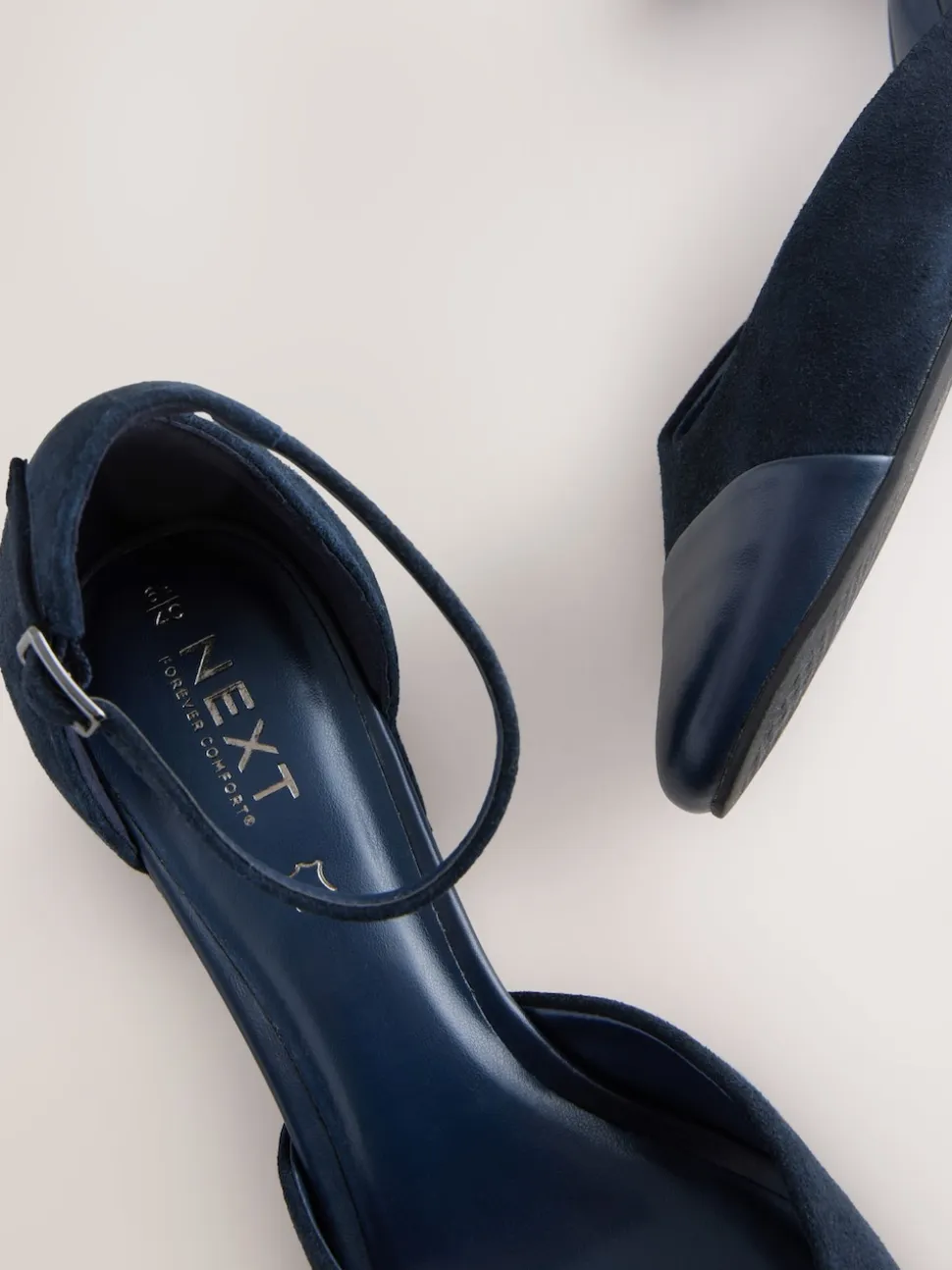 Marineblauw suède - Toe Cap Block Heels