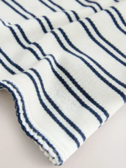 Marineblauw/crèmekleurig gestreept - Thermal Maximum Warmth Cosy Ribbed Roll Neck Top