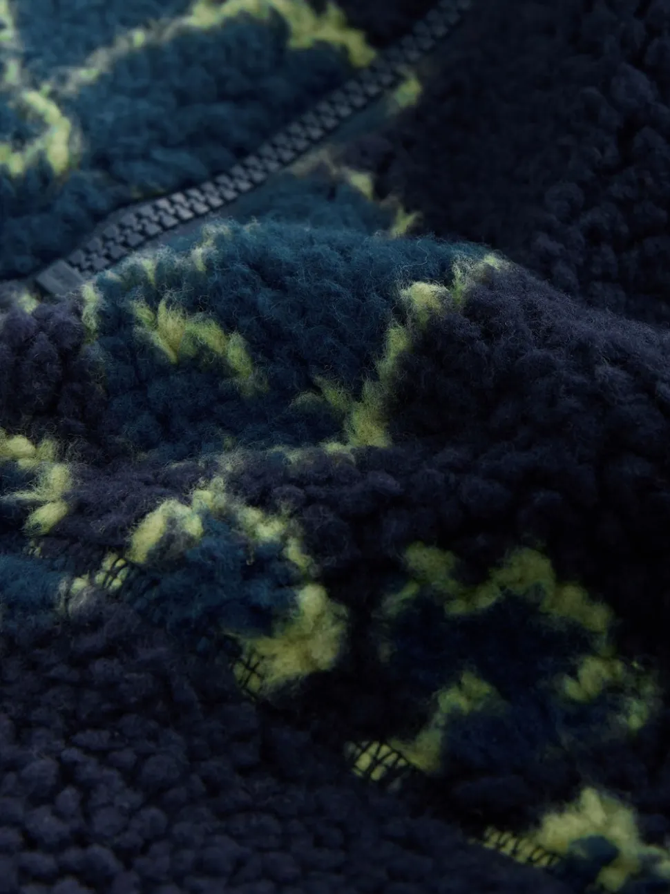 Marineblauwe bloemenprint - Active jack met capuchon van borg