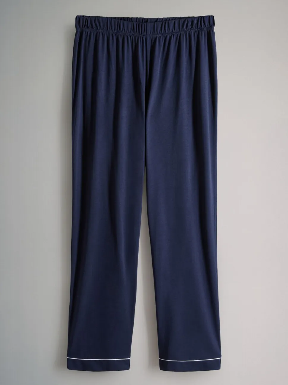 Marineblauw/grijs gemêleerd - The Set 2 Pack Polyester Viscose Blend Pyjama's met doorlopende knoopsluiting en bies
