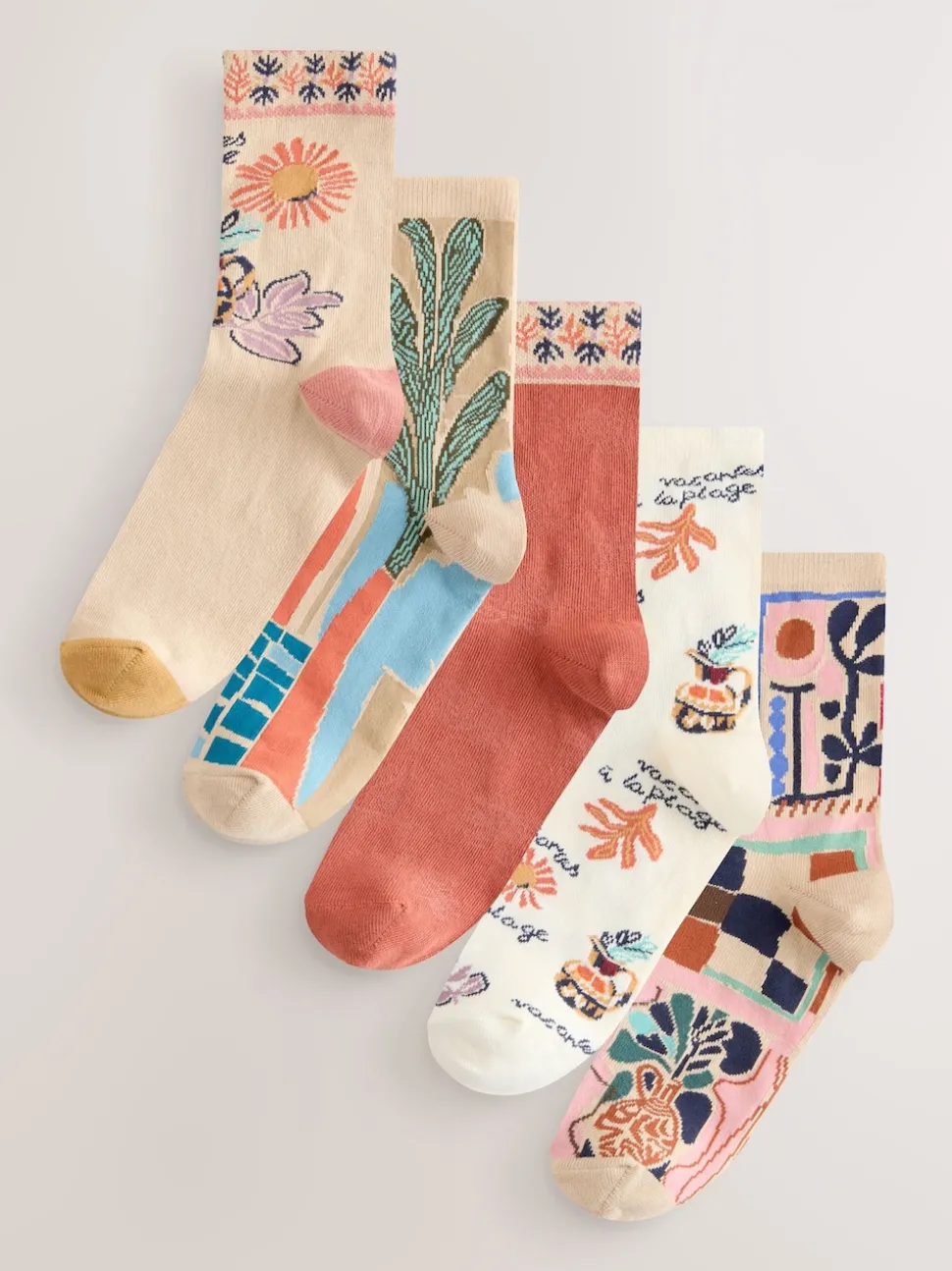 Marrakesh Mix Print - Set van 5 paar enkelsokken