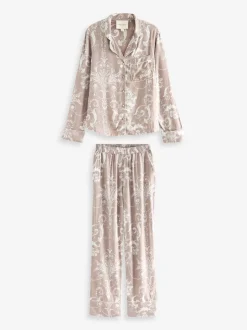 Mauve roze - Laura Ashley Josette pyjama met knopen