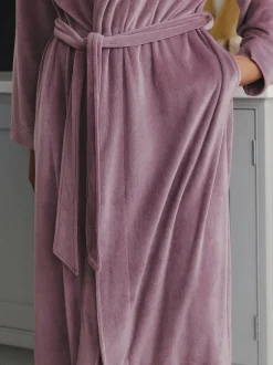 Mauve-paars - Studio Cosy Ribbed Dressing Gown