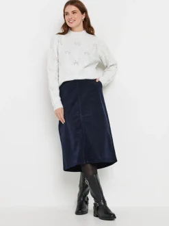 M&Co corduroy volledige midirok