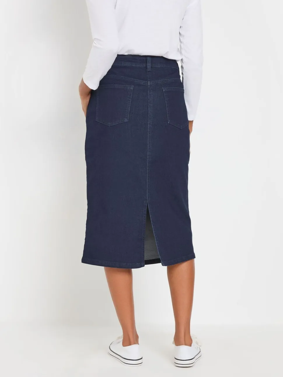 M&Co Denim Midi Skirt