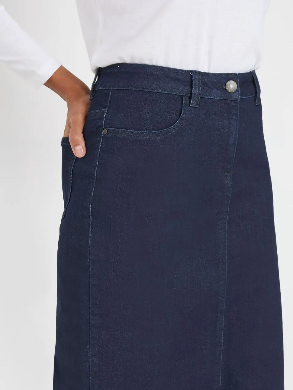 M&Co Denim Midi Skirt